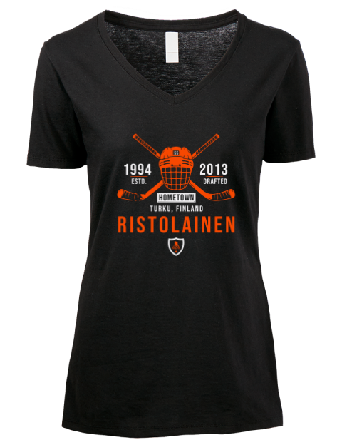 Heritage Rasmus Ristolainen Premium Ladies V-Neck T-Shirt | Swagsta