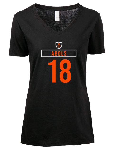Away Jersey Rodrigo Abols Premium Ladies V-Neck T-Shirt | Swagsta