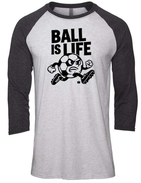 Ball is Life Soccer Unisex Premium Three-Quarter Raglan T-Shirt | Swagsta