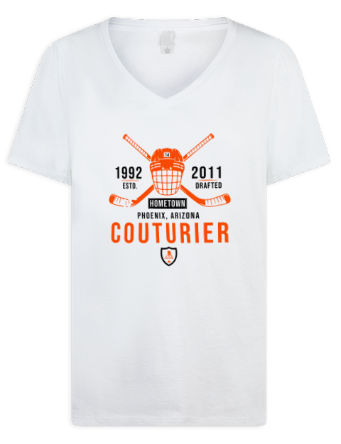 Classic Heritage Sean Couturier Premium Ladies V-Neck T-Shirt | Swagsta