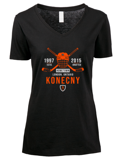 Heritage Travis Konecny Premium Ladies V-Neck T-Shirt | Swagsta
