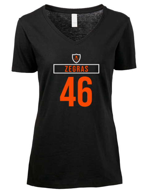 Away Jersey Trevor Zegras Premium Ladies V-Neck T-Shirt | Swagsta