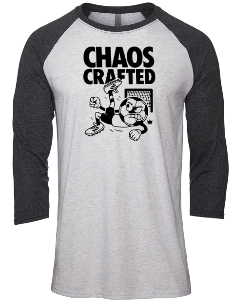 Chaos Crafted Soccer Unisex Premium Three-Quarter Raglan T-Shirt | Swagsta