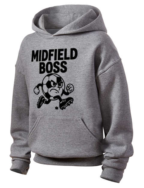 Midfield Boss Soccer Youth Hooded Sweatshirt | Swagsta