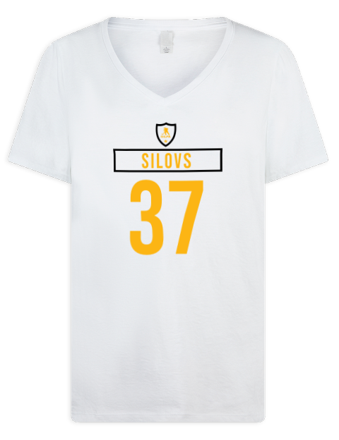 Home Jersey Arturs Silovs Premium Ladies V-Neck T-Shirt | Swagsta