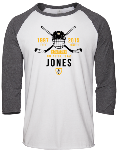 Classic Heritage Caleb Jones Unisex Premium Three-Quarter Raglan T-Shirt | Swagsta