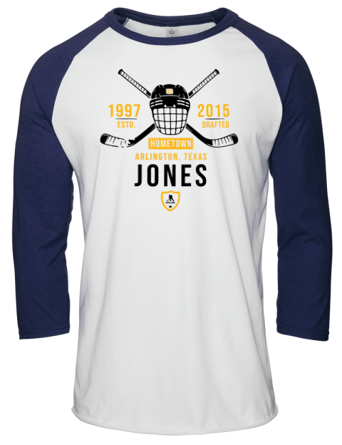 Classic Heritage Caleb Jones Unisex Premium Three-Quarter Raglan T-Shirt | Swagsta