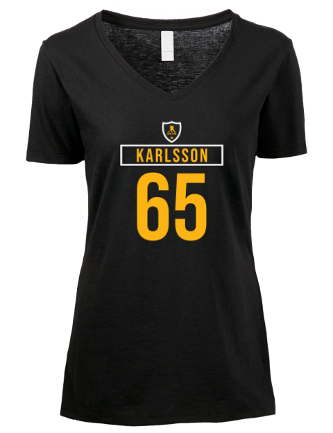 Away Jersey Erik Karlsson Premium Ladies V-Neck T-Shirt | Swagsta