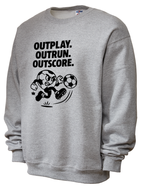 Outrun, Outplay, Outscore Soccer Unisex Crewneck Sweatshirt | Swagsta