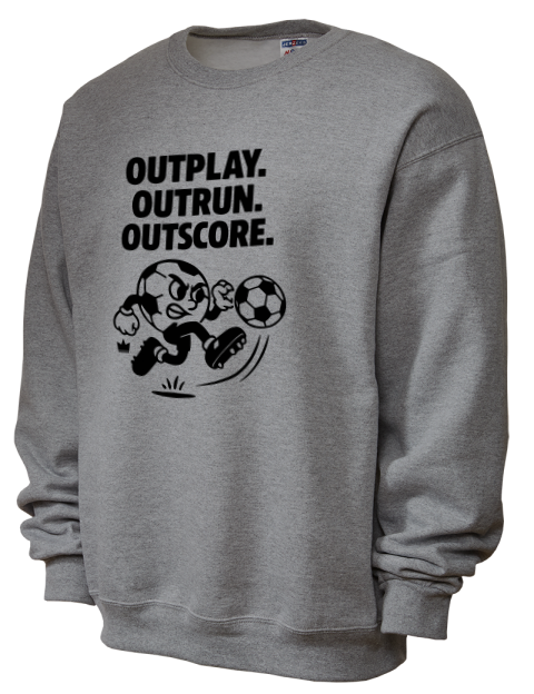 Outrun, Outplay, Outscore Soccer Unisex Crewneck Sweatshirt | Swagsta