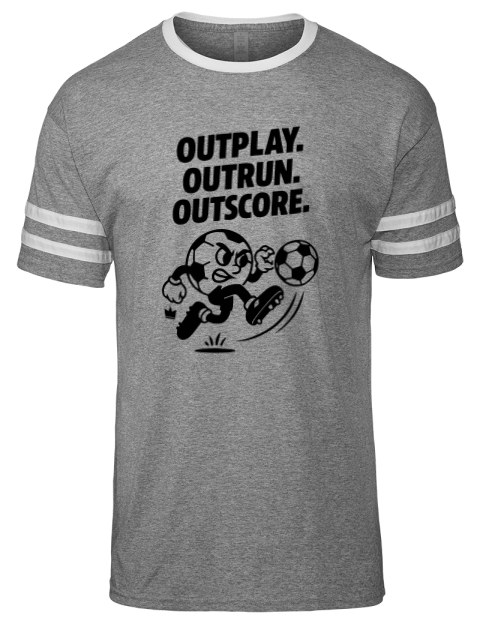 Outrun, Outplay, Outscore Soccer Men's Tri-Blend T-Shirt | Swagsta