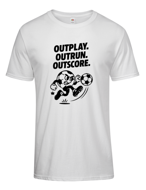 Outrun, Outplay, Outscore Soccer Men's Premium T-Shirt | Swagsta