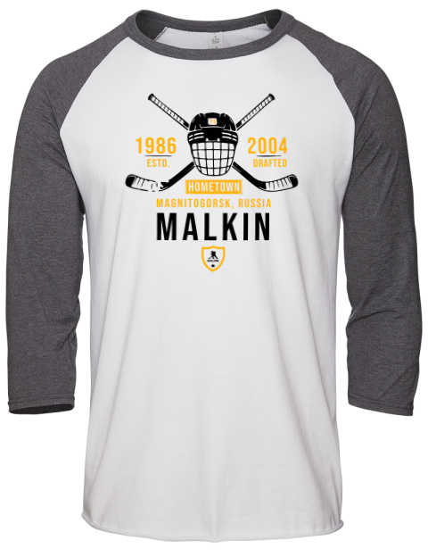 Classic Heritage Evgeni Malkin Unisex Premium Three-Quarter Raglan T-Shirt | Swagsta