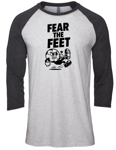 Fear the Feet Soccer Unisex Premium Three-Quarter Raglan T-Shirt | Swagsta