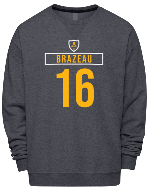 Away Jersey Justin Brazeau Premium Unisex Crewneck Sweatshirt | Swagsta
