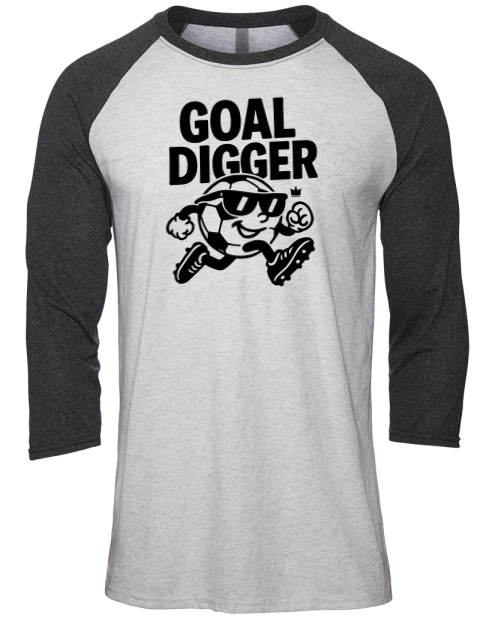 Goal Digger Soccer Unisex Premium Three-Quarter Raglan T-Shirt | Swagsta