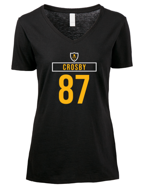 Away Jersey Sidney Crosby Premium Ladies V-Neck T-Shirt | Swagsta