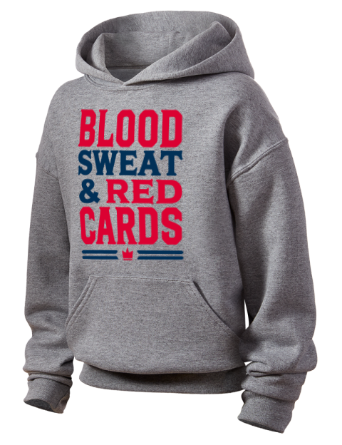 Blood, Sweat & Red Cards Soccer Youth Hooded Sweatshirt | Swagsta