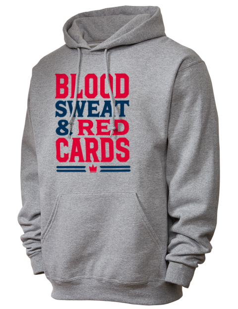 Blood, Sweat & Red Cards Soccer Unisex Hooded Sweatshirt | Swagsta