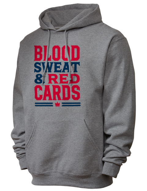 Blood, Sweat & Red Cards Soccer Unisex Hooded Sweatshirt | Swagsta