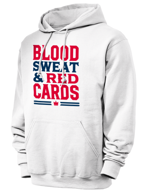Blood, Sweat & Red Cards Soccer Unisex Hooded Sweatshirt | Swagsta