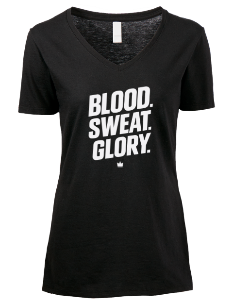 Blood & Sweat Soccer Premium Ladies V-Neck T-Shirt | Swagsta