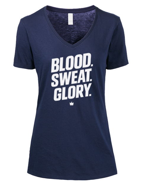 Blood & Sweat Soccer Premium Ladies V-Neck T-Shirt | Swagsta