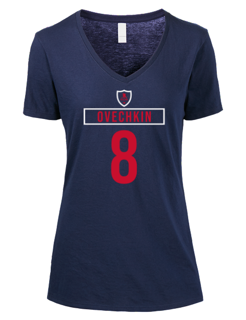 Away Jersey Alex Ovechkin Premium Ladies V-Neck T-Shirt | Swagsta