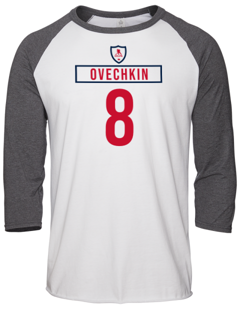 Home Jersey Alex Ovechkin Unisex Premium Three-Quarter Raglan T-Shirt | Swagsta
