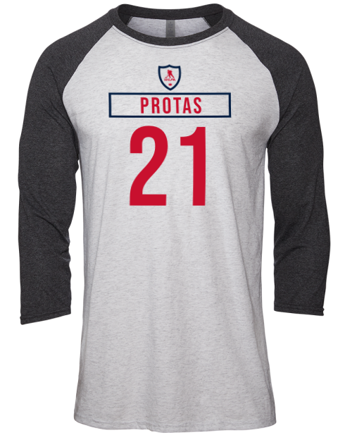 Home Jersey Aliaksei Protas Unisex Premium Three-Quarter Raglan T-Shirt | Swagsta