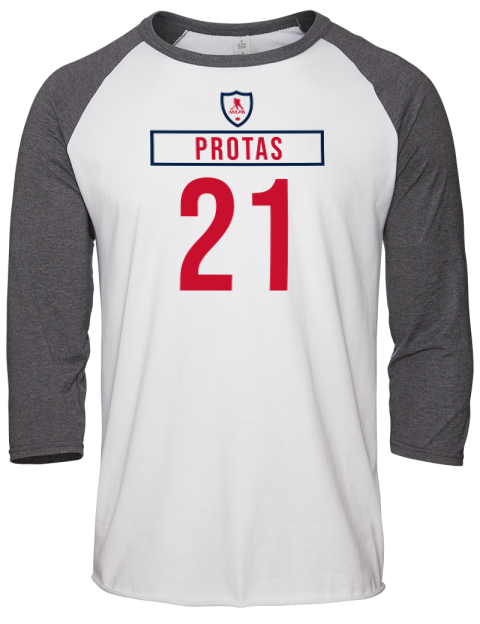 Home Jersey Aliaksei Protas Unisex Premium Three-Quarter Raglan T-Shirt | Swagsta