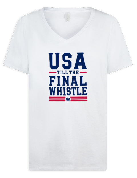 Final Whistle Soccer Premium Ladies V-Neck T-Shirt | Swagsta
