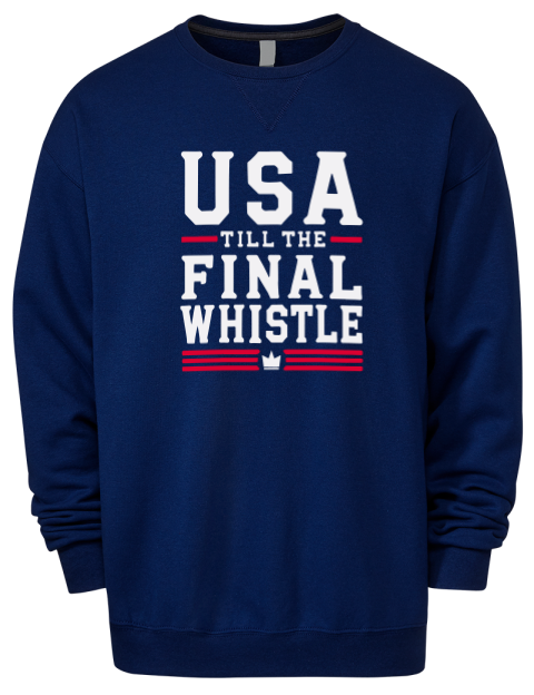 USA To The Final Whistle Soccer Premium Unisex Crewneck Sweatshirt | Swagsta