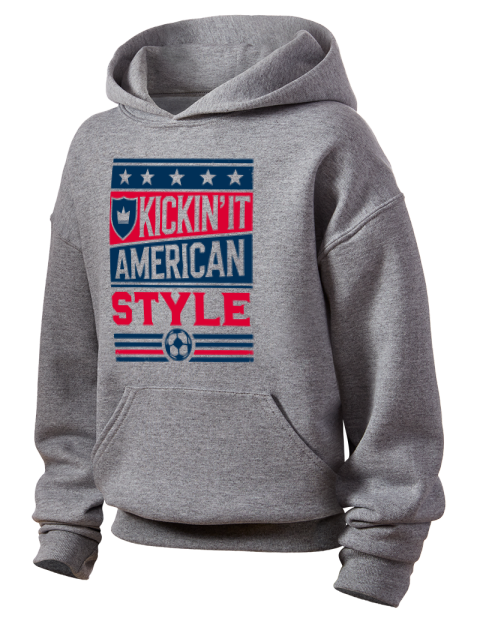 Kickin’it American Style Soccer Youth Hooded Sweatshirt | Swagsta