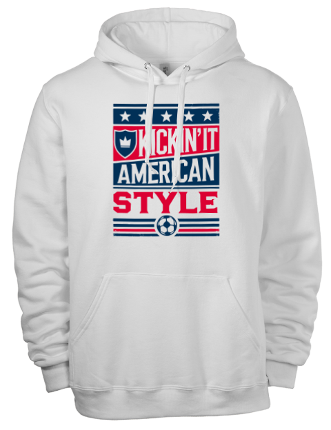 Kickin’it American Style Soccer Eco Premium Unisex Hooded Sweatshirt | Swagsta