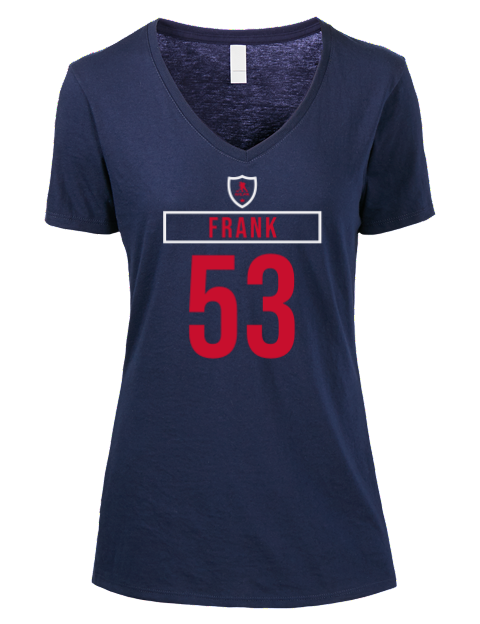 Away Jersey Ethen Frank Premium Ladies V-Neck T-Shirt | Swagsta