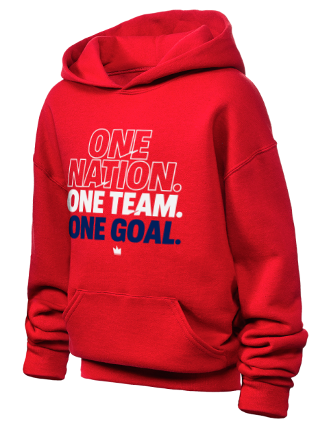 One Nation, One Team, One Goal Soccer Youth Hooded Sweatshirt | Swagsta