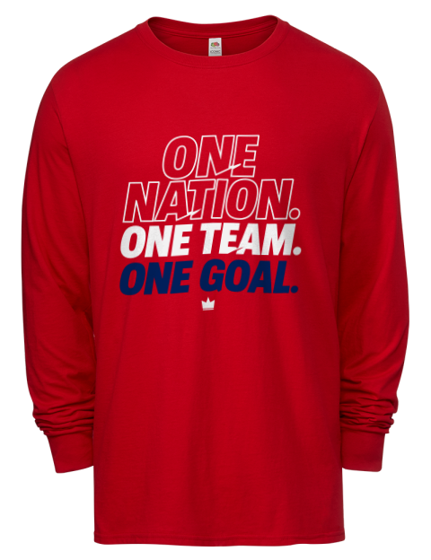 One Nation, One Team, One Goal Soccer Men's Long-Sleeve T-Shirt | Swagsta