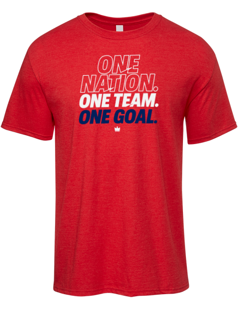 One Nation, One Team, One Goal Soccer Premium Ring-Spun Cotton Unisex T-Shirt | Swagsta