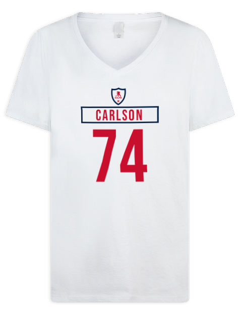 Home Jersey John Carlson Premium Ladies V-Neck T-Shirt | Swagsta