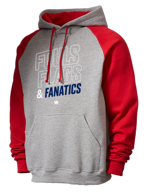 Fouls, Flags & Fanatics Soccer Colorblock Raglan Hooded Sweatshirt | Swagsta