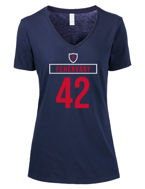 Away Jersey Martin Fehervary Premium Ladies V-Neck T-Shirt | Swagsta
