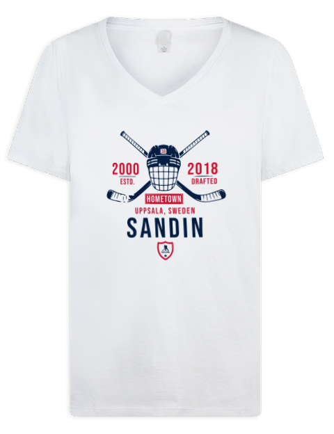 Classic Heritage Rasmus Sandin Premium Ladies V-Neck T-Shirt | Swagsta