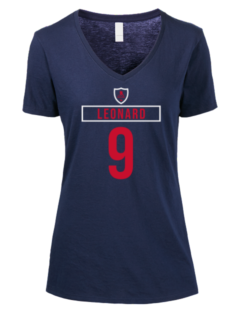 Away Jersey Ryan Leonard Premium Ladies V-Neck T-Shirt | Swagsta