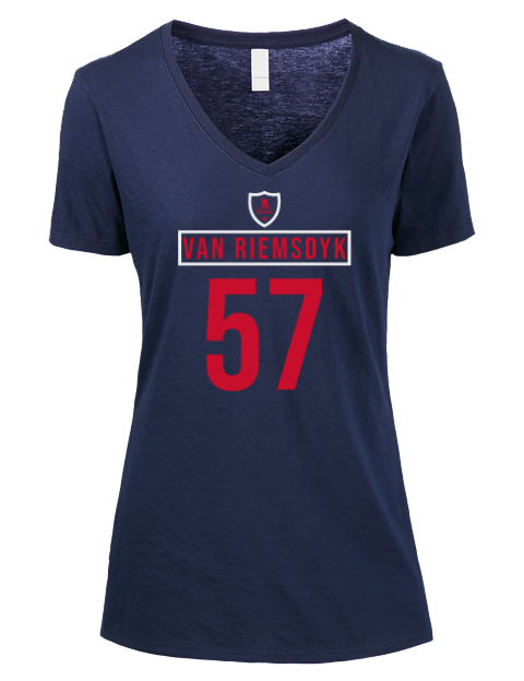 Away Jersey Trevor Vanriemsdyk Premium Ladies V-Neck T-Shirt | Swagsta