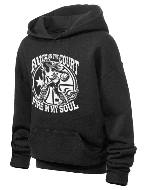 Boots On The Court She Got Game Youth Hooded Sweatshirt | Swagsta