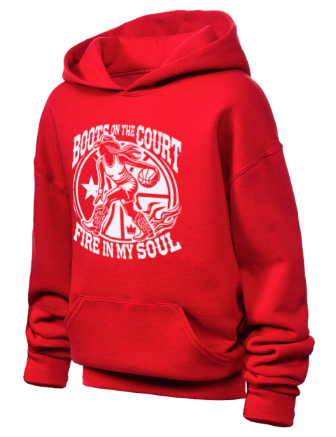 Boots On The Court She Got Game Youth Hooded Sweatshirt | Swagsta
