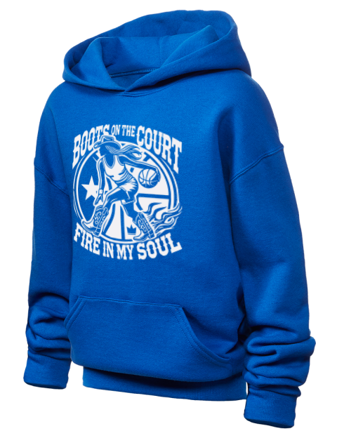 Boots On The Court She Got Game Youth Hooded Sweatshirt | Swagsta