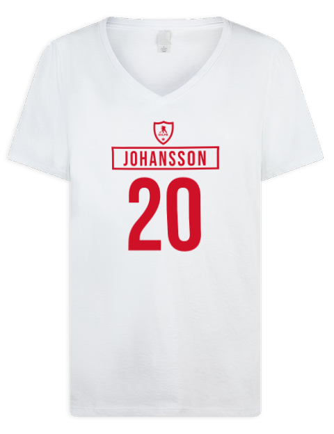 Home Jersey Albert Johansson Premium Ladies V-Neck T-Shirt | Swagsta