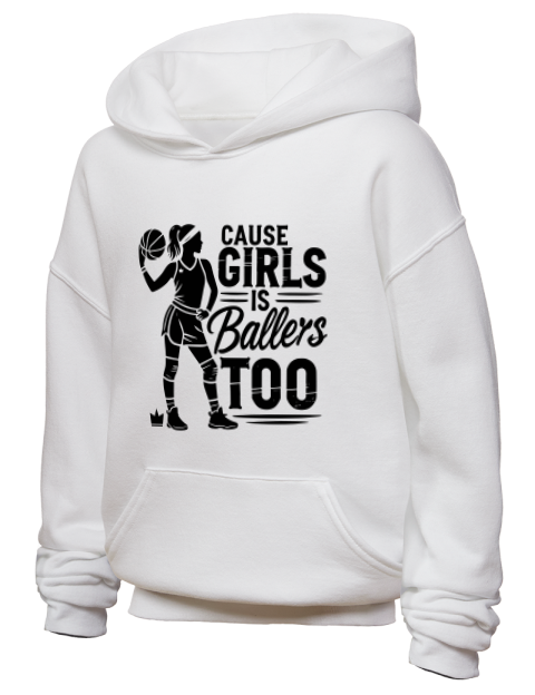 Girls Is Ballers Too She Got Game Youth Hooded Sweatshirt | Swagsta